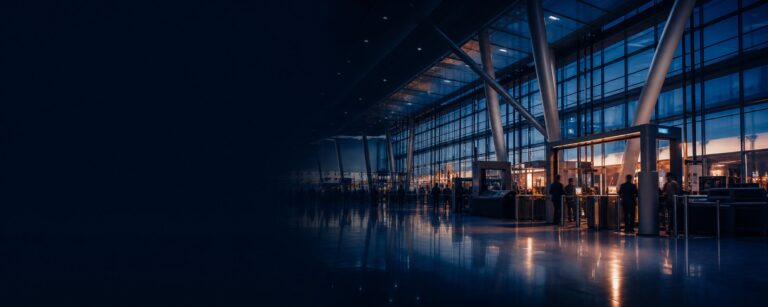 Modern airport terminal security screening environment